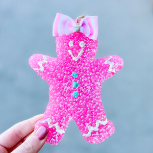 PINK GINGERBREAD LADY WITH RIBBON AND EMBELLISHED FRESHIE SWEET GRACE