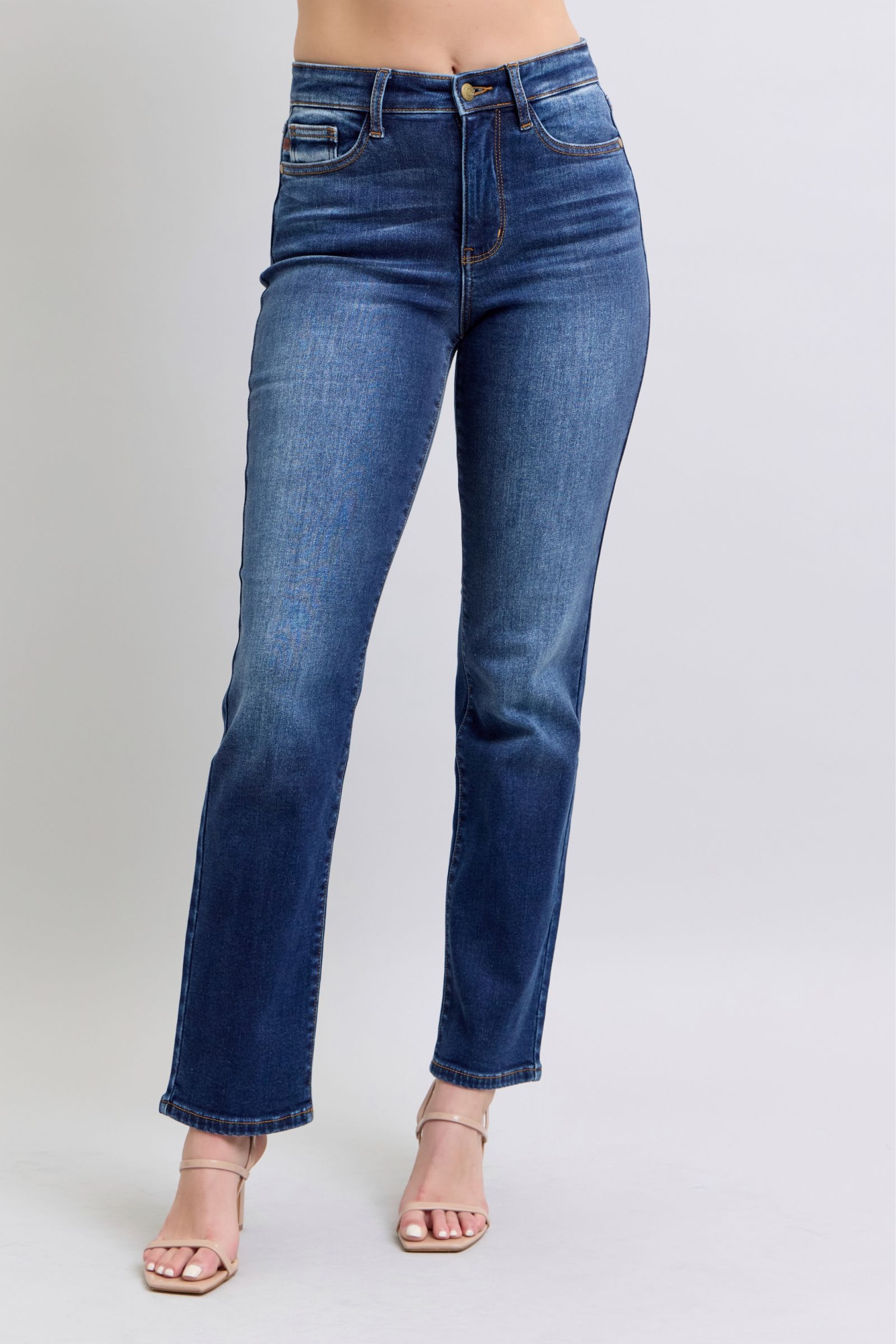 DARKWASH VINTAGE WASH THERMAL STRAIGHT LEG JUDY BLUE DENIM
