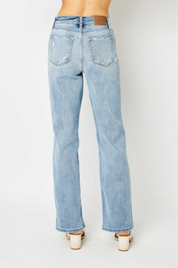 LIGHT WASH HIGH WAIST STRAIGHT LEG JUDY BLUE DENIM