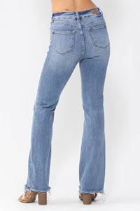 MEDIUM WASH HIGH WAIST DOUBLE BUTTON BOOTCUT JUDY BLUE DENIM