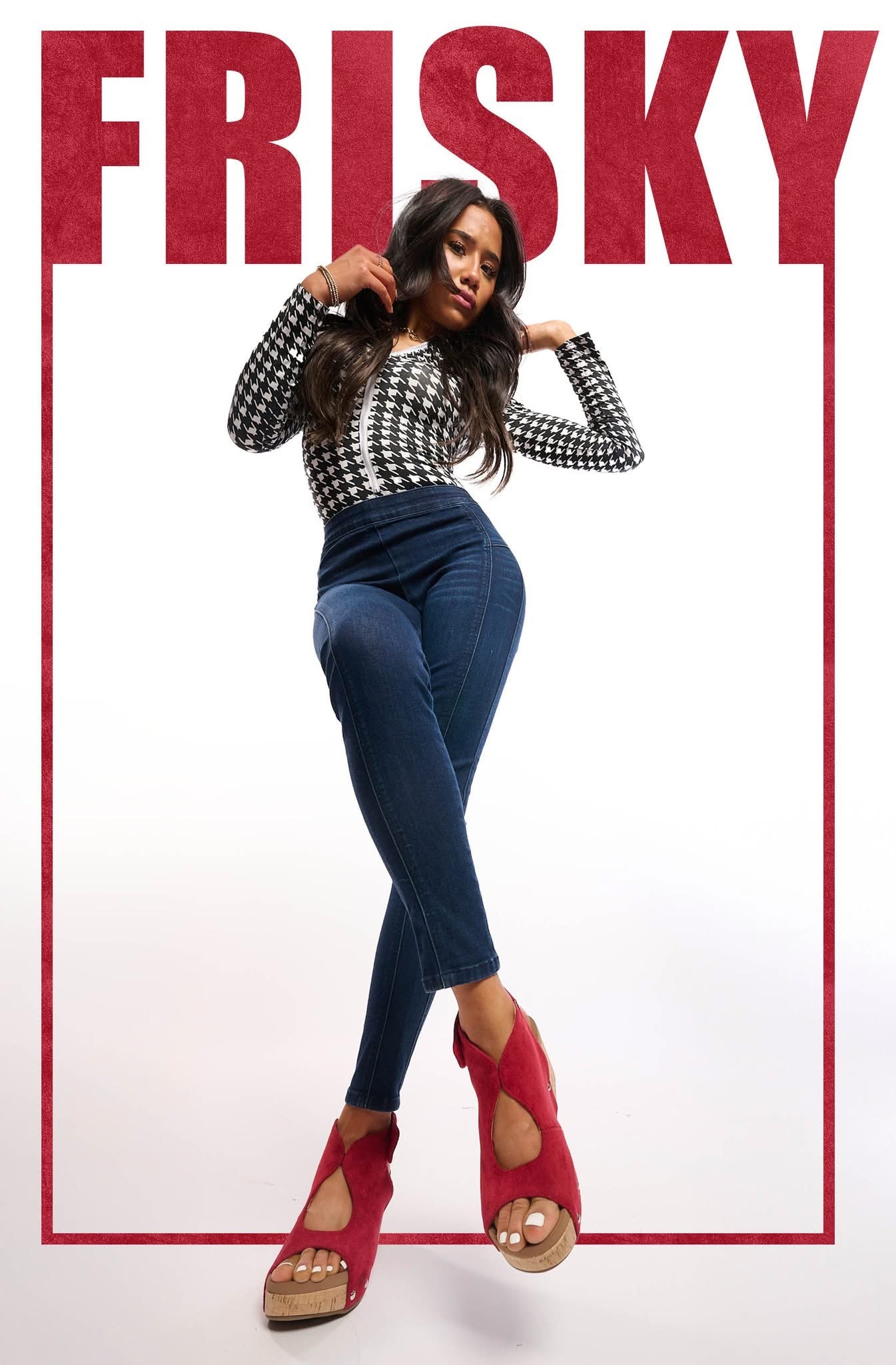 DARK RED FAUX SUEDE FRISKY CORKYS SANDAL WEDGES