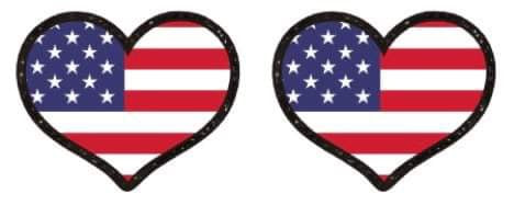 Heart USA RWB Stud Earrings- SALE