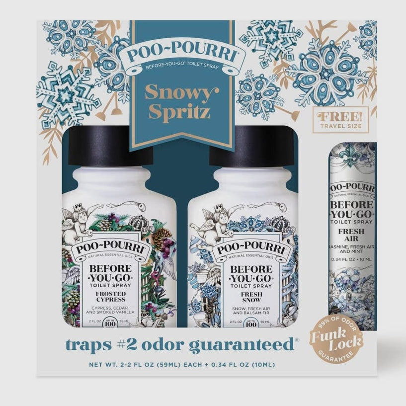 Poo-Pourri Snowy Spritz Gift Set 3pack (2-2oz & 1-10ml) Holiday