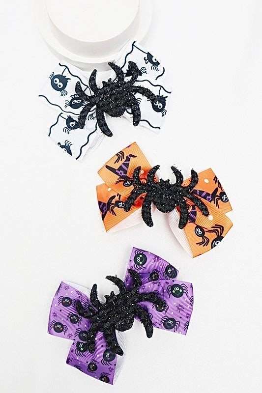 SPARKLY SPIDER HAIR BOW CLIP FOR HALLOWEEN- SALE