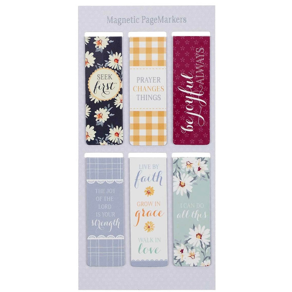 MAGNETIC BOOKMARKS WITH INSPIRATIONAL SAYINGS - SET OF 6