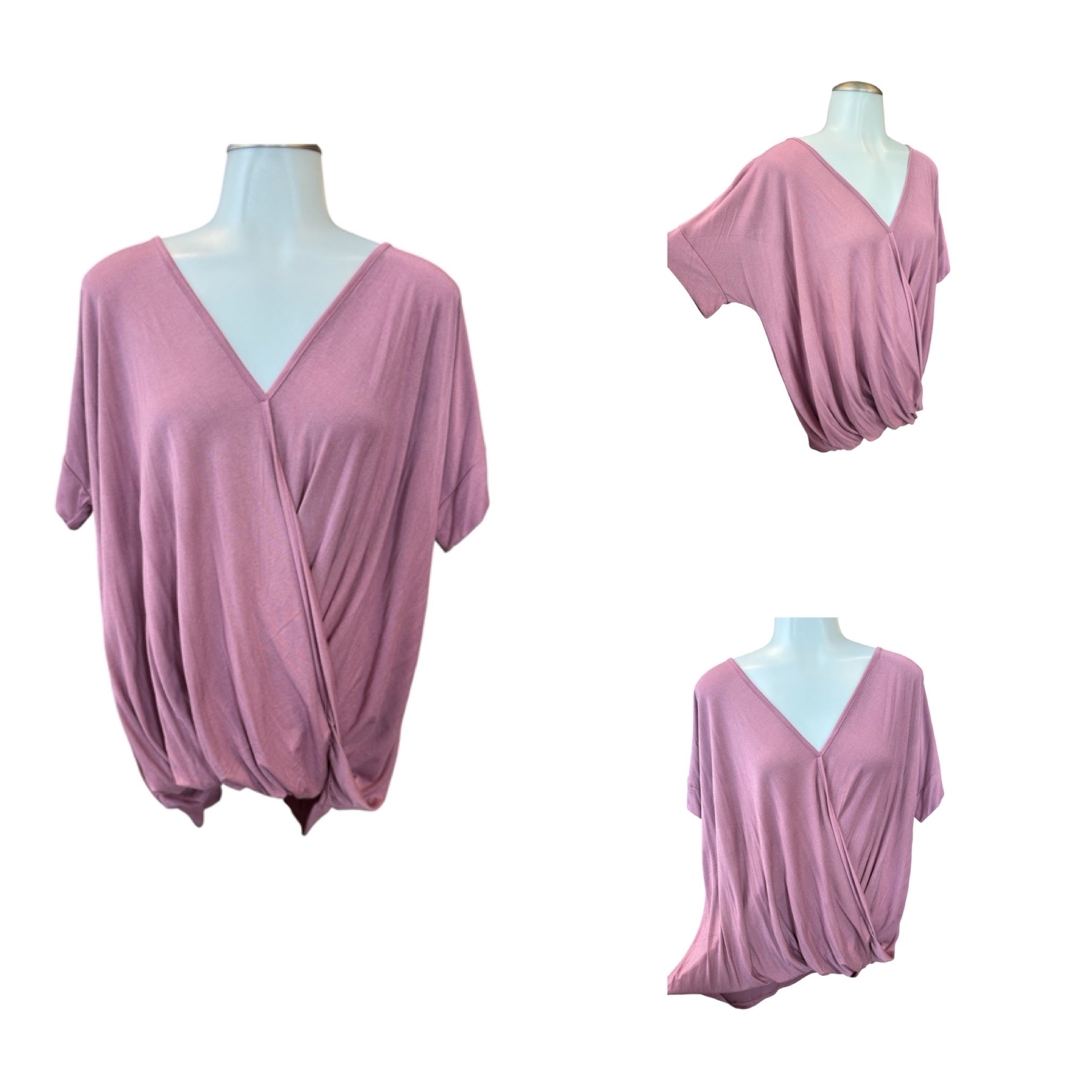 Mauve Draped Front Top- SALE- SMALL & LARGE AVAILABLE