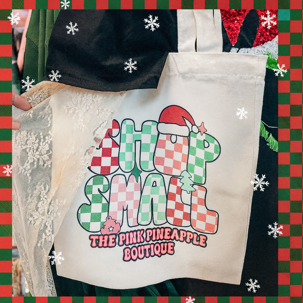 SHOP SMALL CUSTOM CANVAS TOTE BAG THE PINK PINEAPPLE BOUTIQUE