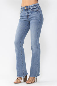 MEDIUM WASH HIGH WAIST DOUBLE BUTTON BOOTCUT JUDY BLUE DENIM