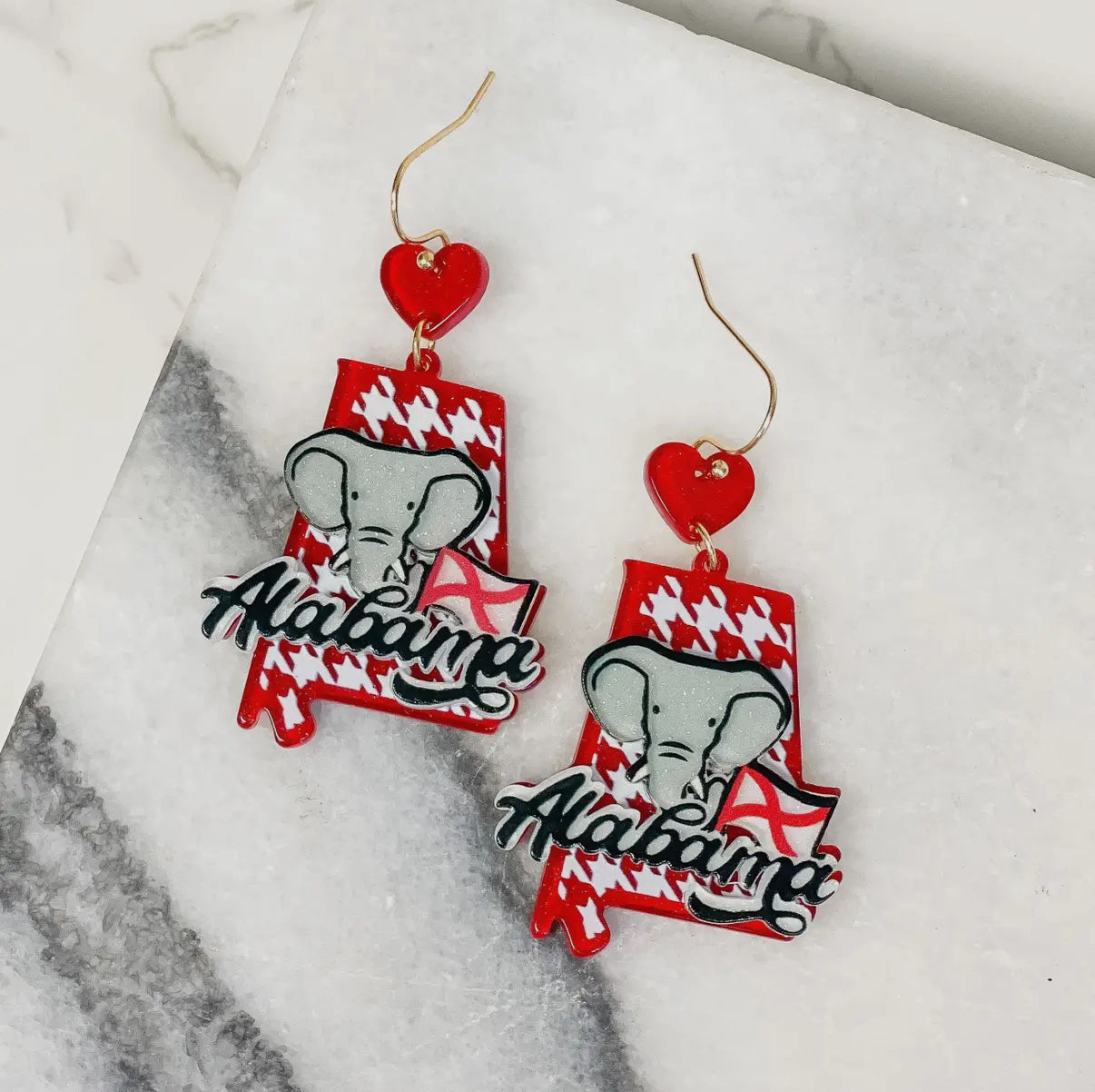 ALABAMA STATE ICON DANGLE EARRINGS BY P.O. *Football/Gameday*