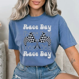 RACE DAY BLUE DENIM COLOR TSHIRT