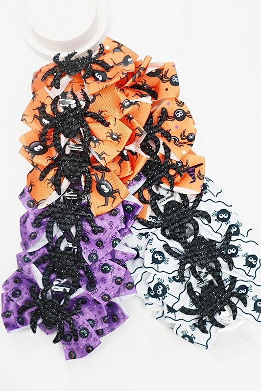 SPARKLY SPIDER HAIR BOW CLIP FOR HALLOWEEN- SALE