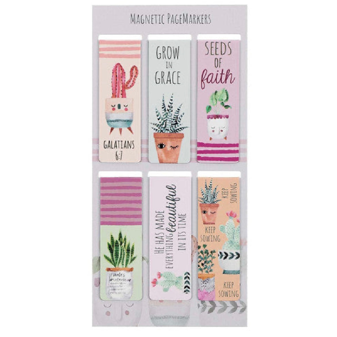 MAGNETIC BOOKMARKS WITH INSPIRATIONAL SAYINGS - SET OF 6