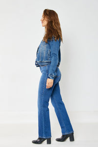 High Waist Medium Wash Hidden Button Fly Dad Jeans Judy Blue Denim-PLUS SIZES 16W & 20W left.