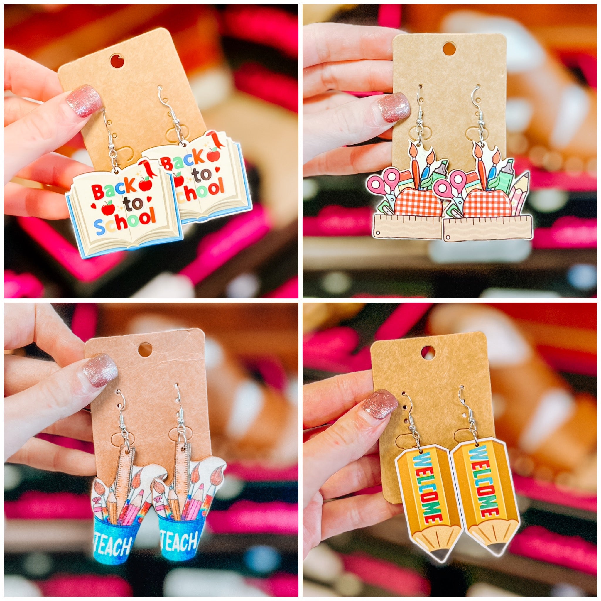 TEACHER WOODEN EARRINGS
