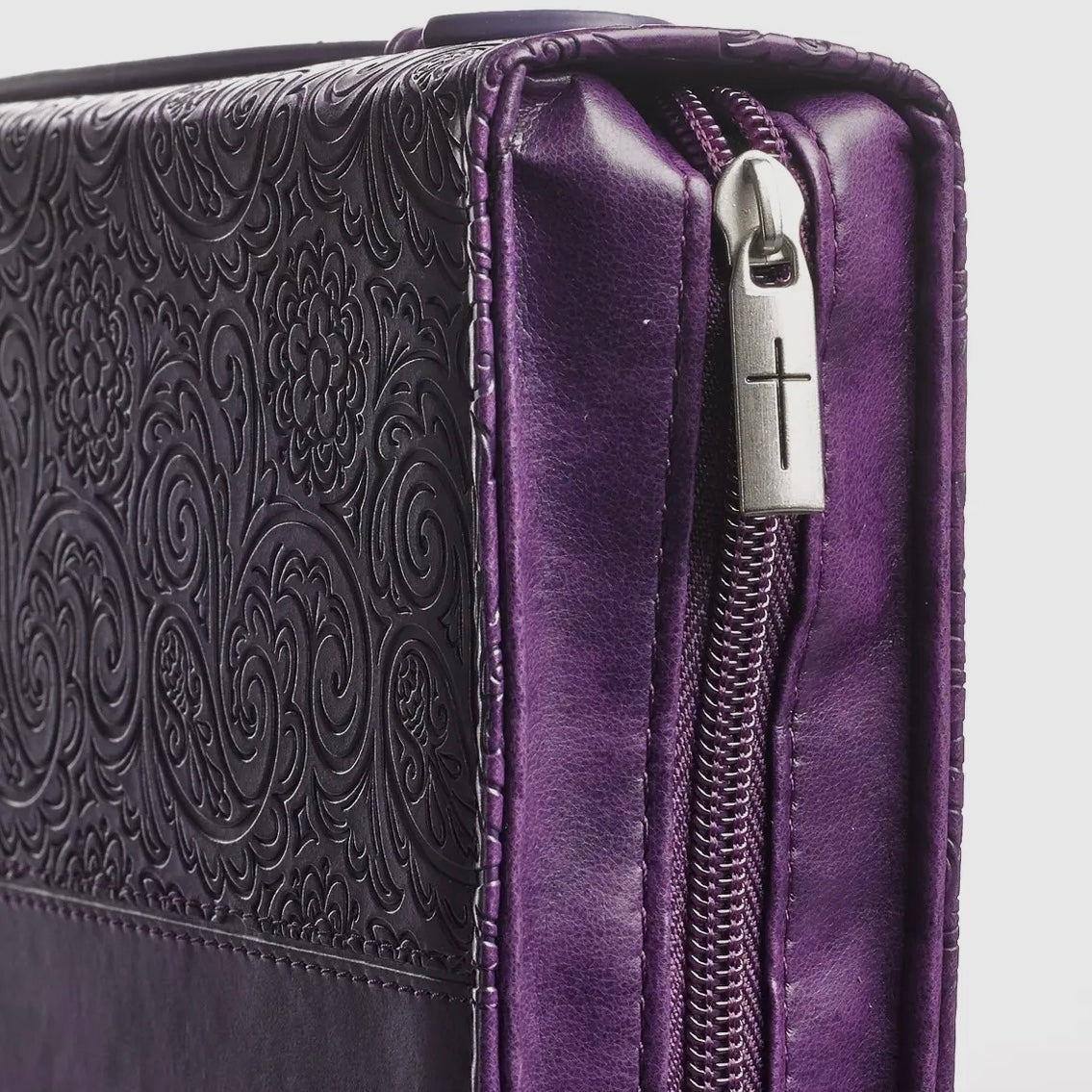 Faith Purple Faux Leather Fashion Bible Cover Hebrews 11:1 - LARGE