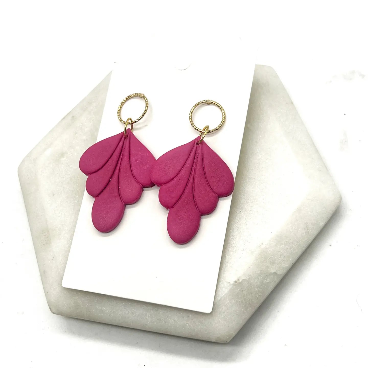 BERRY CLAY FLOURISH STATEMENT HANDMADE BBB EARRINGS