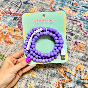 FANCY SMANCY BEADED CHARGING CABLES (USB-A TO DUAL USB-C / LIGHTENING 3 FOOT