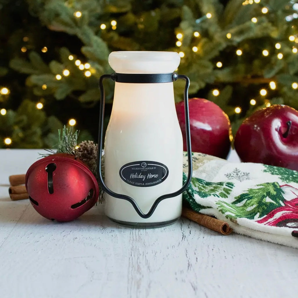 8 OZ HOLIDAY HOME MILKHOUSE CANDLE CO BOTTLE