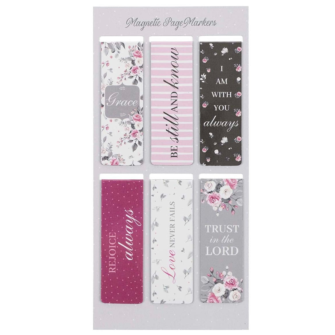 MAGNETIC BOOKMARKS WITH INSPIRATIONAL SAYINGS - SET OF 6
