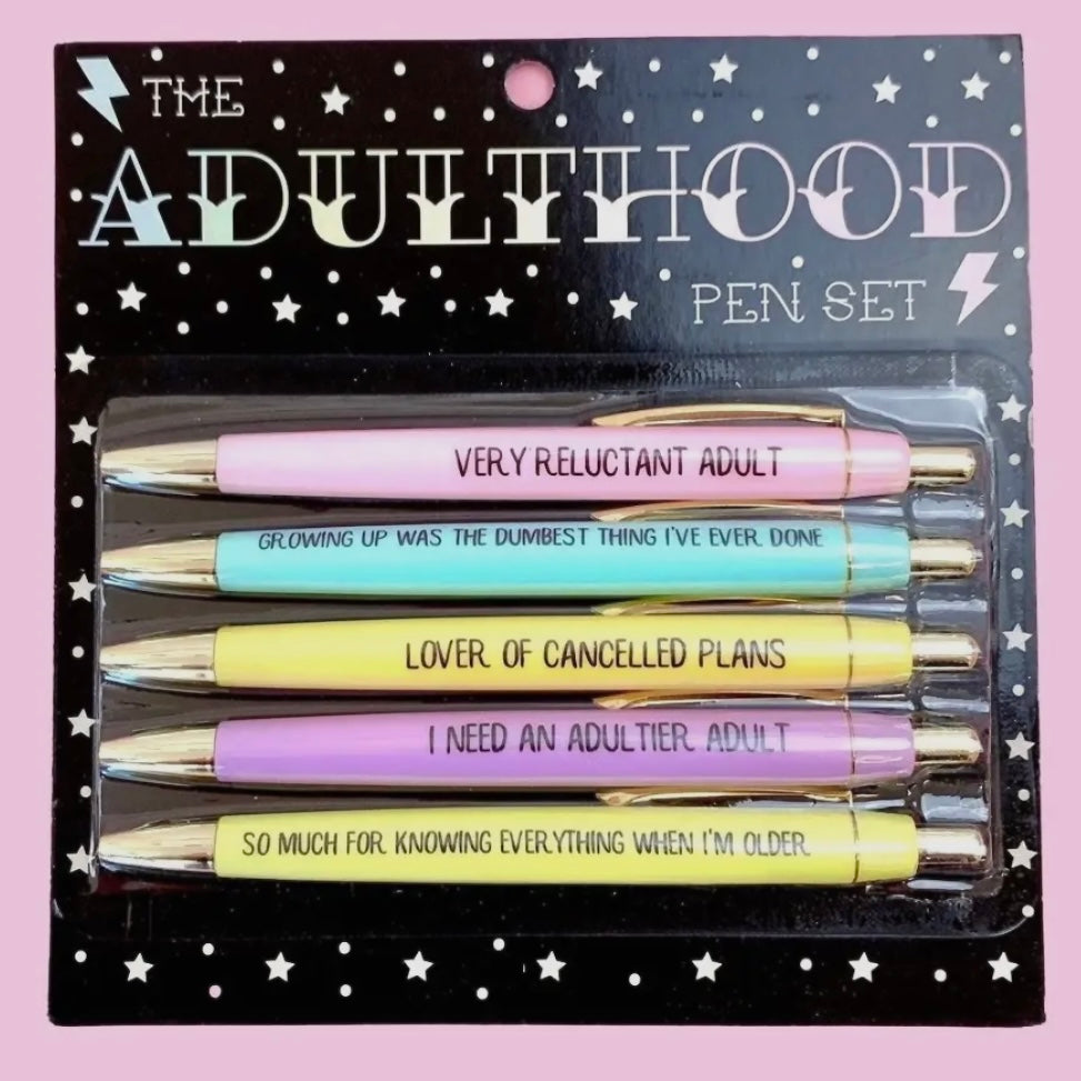 FUN CLUB SET OF 5 PENS WITH SAYINGS