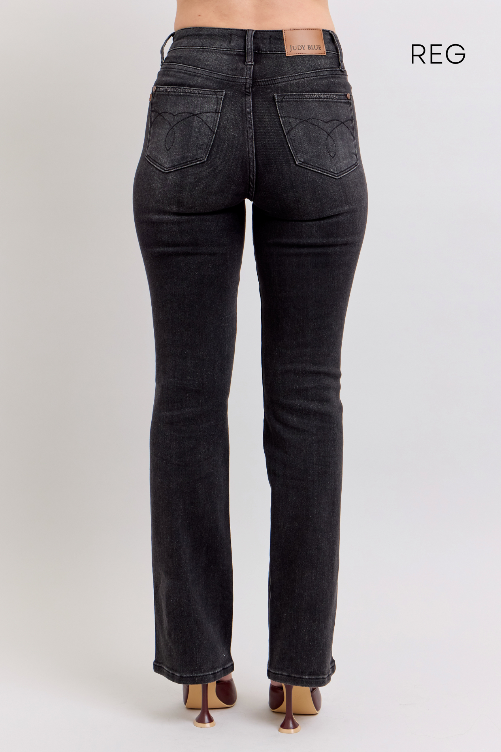BLACK HIGH WAIST BOOTCUT TUMMY CONTROL *REGULAR INSEAM* JUDY BLUE DENIM