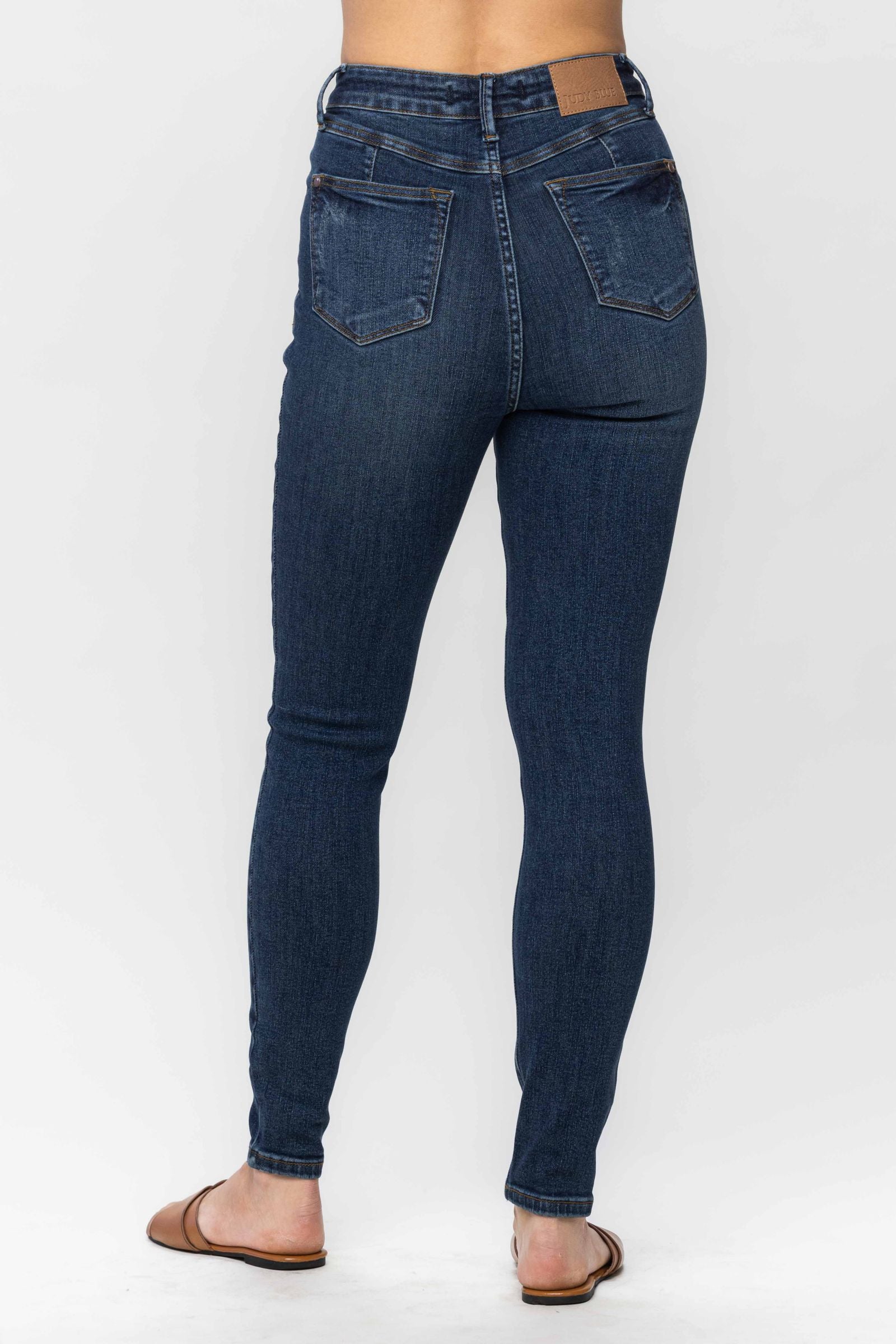 DARKWASH JUDY BLUE HIGH WAIST TUMMY CONTROL SKINNY DENIM-PLUS