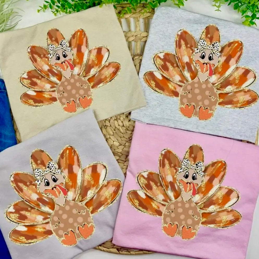 TURKEY MULTI COLOR WATERCOLOR DESIGN TEE- SALE