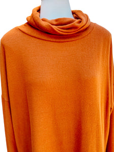 Rust Collared Buttoned Sweater -PLUS 2X AS IS, SLIGHT FADING ON NECKLINE