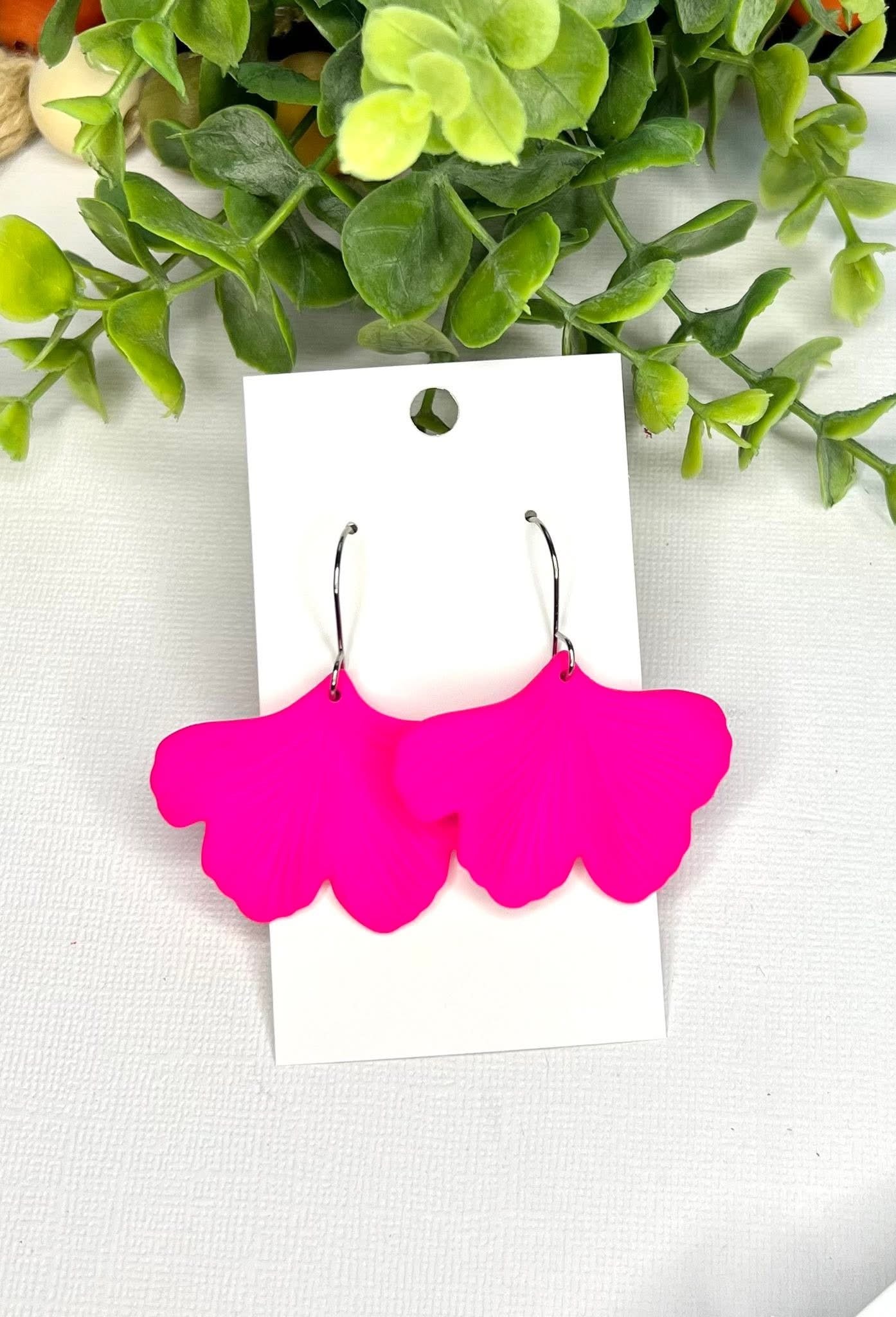 GINKGO LEAVES SOLID COLORS HANDMADE EARRINGS BY B.O.D