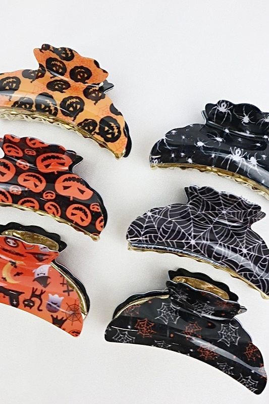 HALLOWEEN PRINTED CLAW HAIR CLIPS- SALE