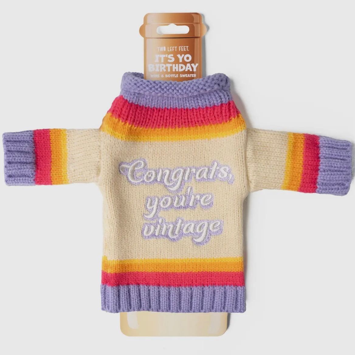 TWO LEFT FEET IT'S YO' BIRTHDAY WINE & BOTTLE SWEATER GAG GIFT