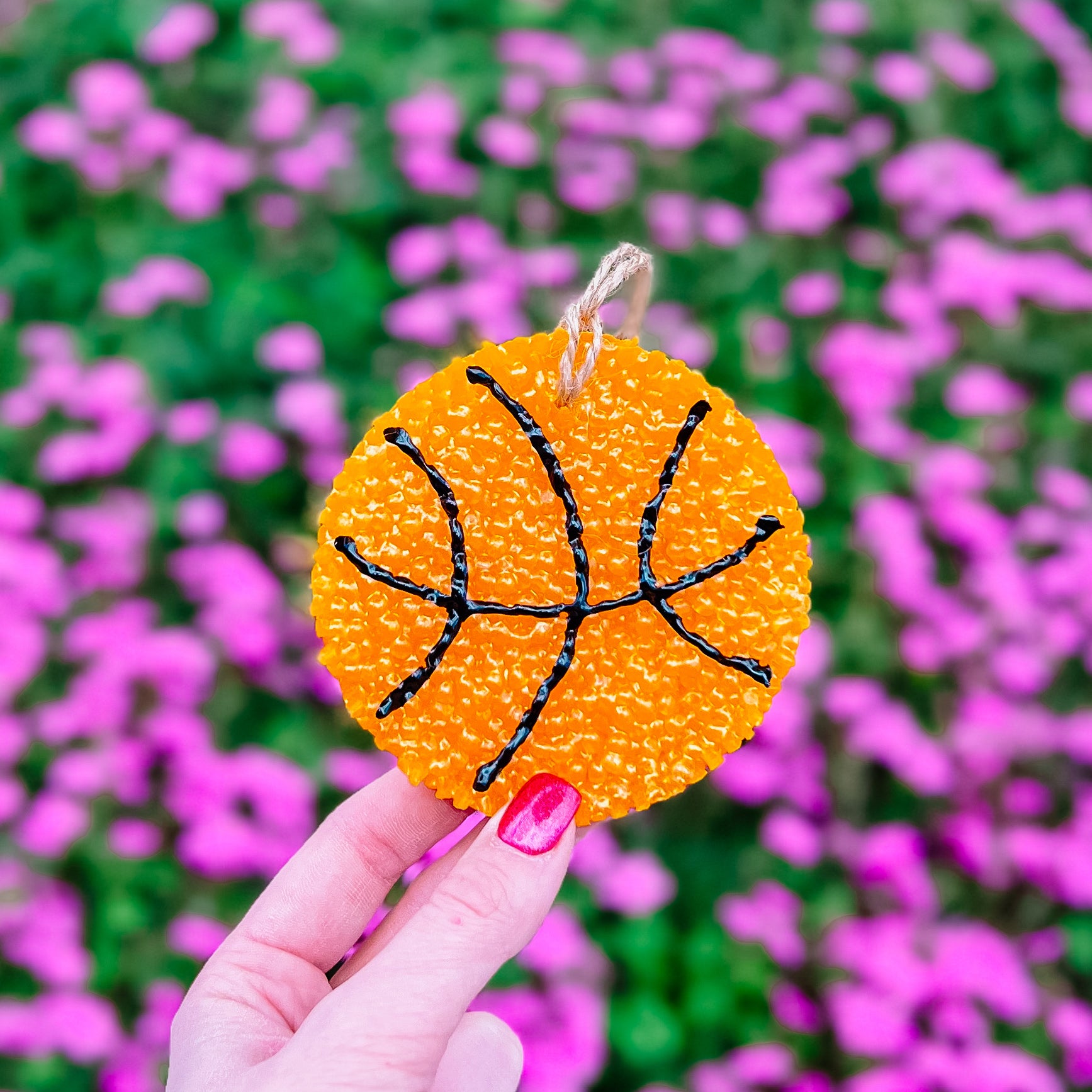 Basketball Mango Papaya Embellished Freshie