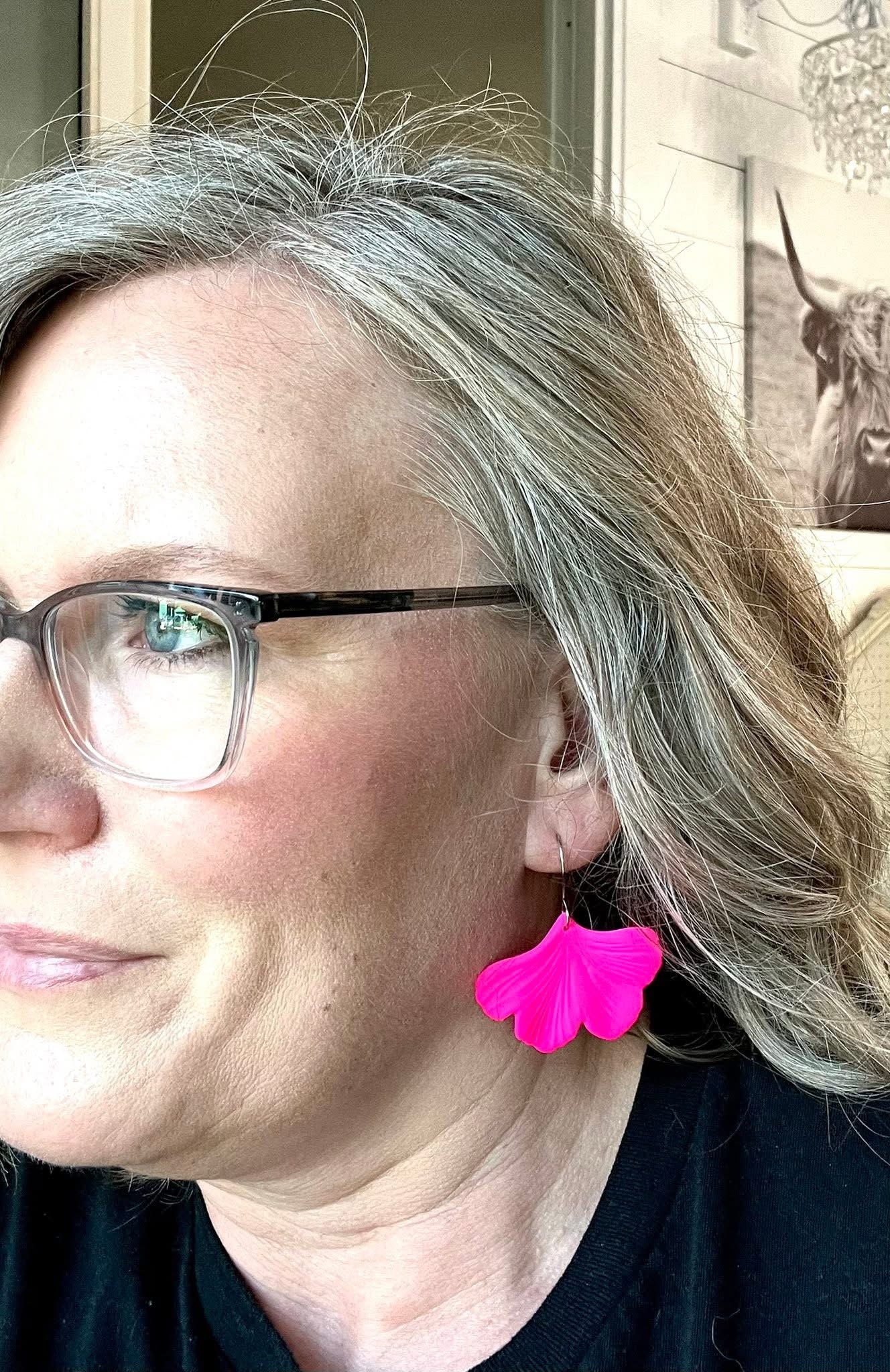 GINKGO LEAVES SOLID COLORS HANDMADE EARRINGS BY B.O.D