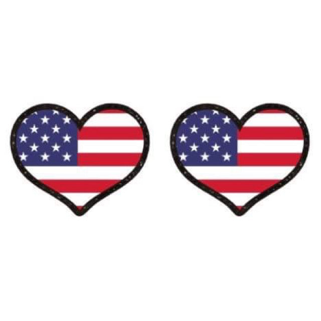 Heart USA RWB Stud Earrings- SALE