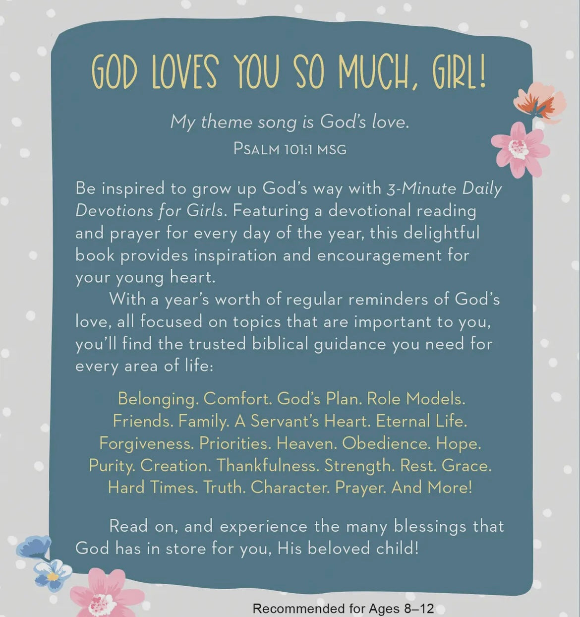 3 Minute Daily Devotions For Girls Book