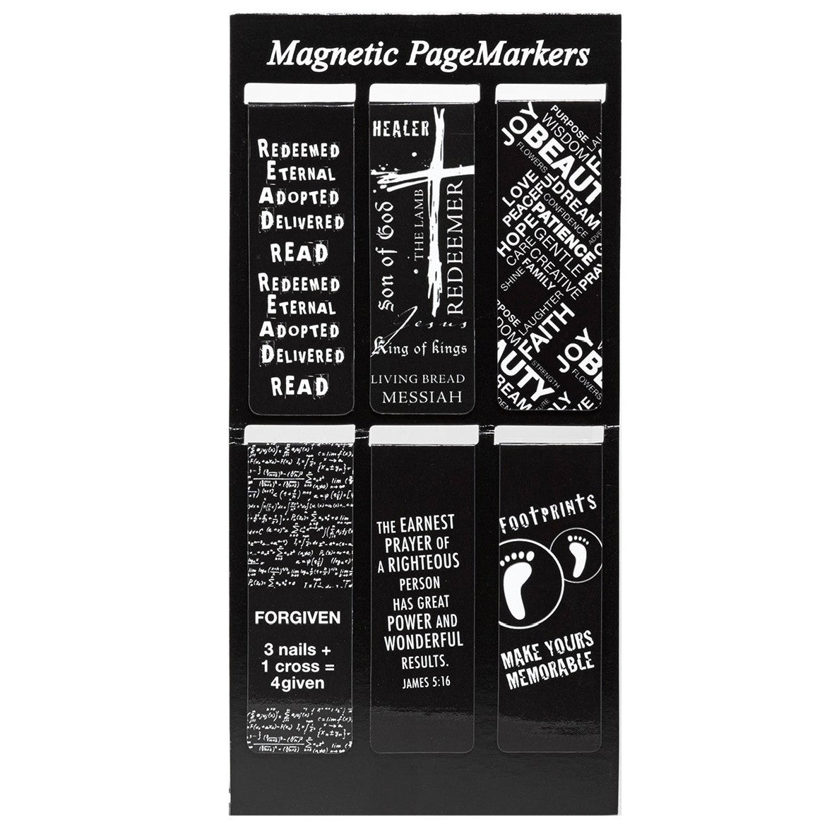 MAGNETIC BOOKMARKS WITH INSPIRATIONAL SAYINGS - SET OF 6