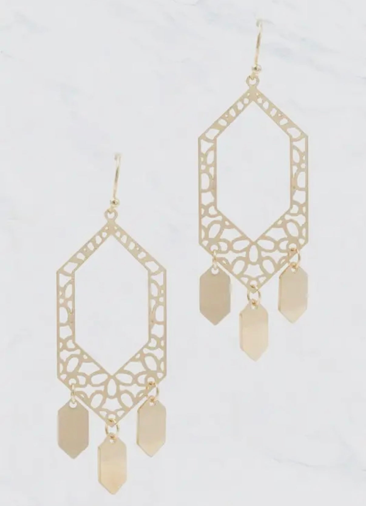 GOLD GEOMETRIC DANGLE EARRINGS