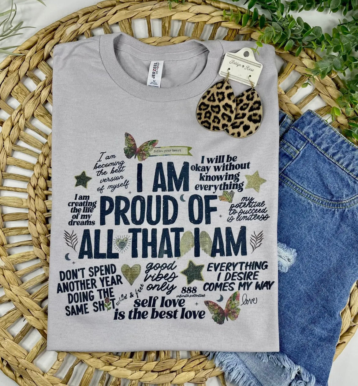 I AM PROUD OF ALL THAT I AM GREY TSHIRT