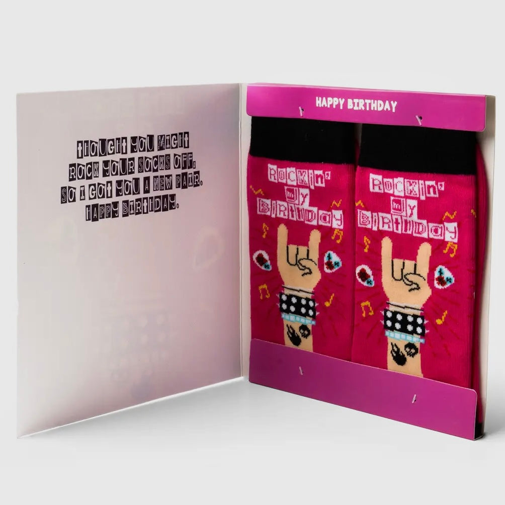 TWO LEFT FEET IT'S YO BIRTHDAY GIFT - CARD & SOCK SET