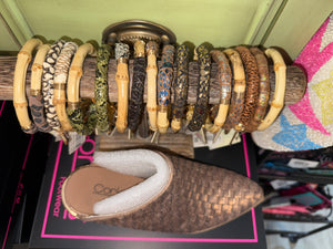 Bamboo Fabric Wrapped Key Bangle - SALE