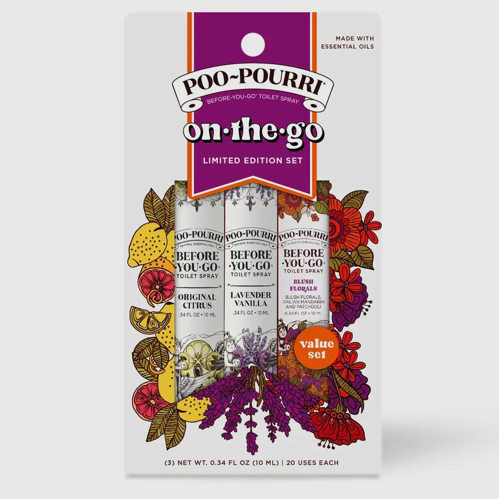 POO POURRI SPRING CITRUS/LAVENDER/FLORAL ON THE GO 10ML SET TRAVEL SIZE 3 PACK