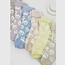 FUZZY SOCKS FOR ADULT WITH PAW PRINTS- SALE