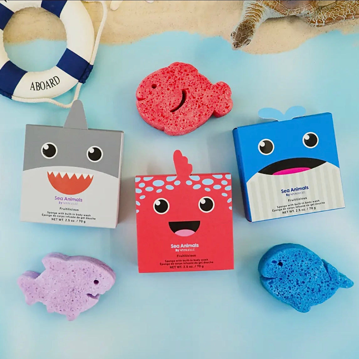 SPONGELLE SEA ANIMALS BODY WASH INFUSED SPONGES