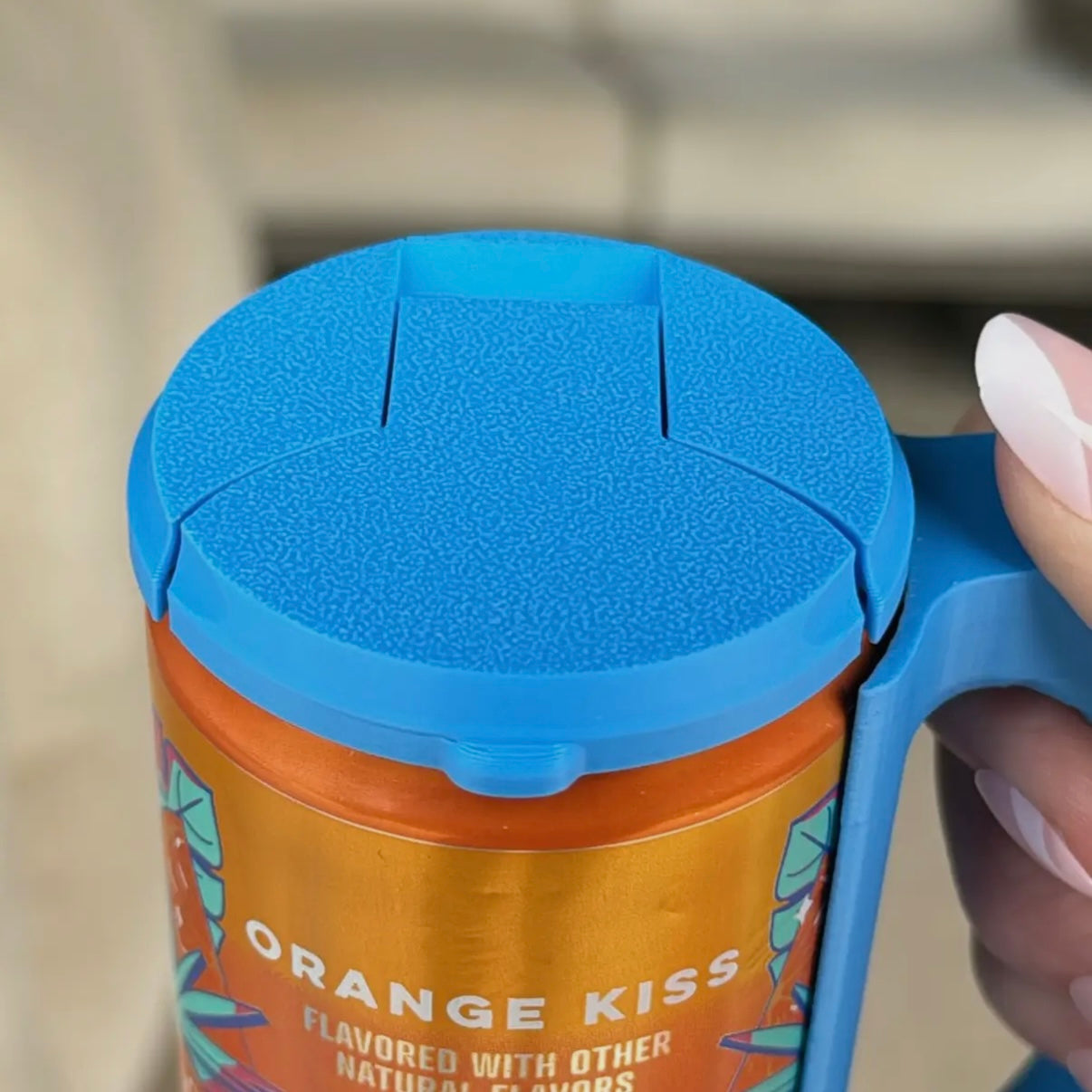 2 PIECE SET - THE "ORIGINAL SIPZEY" 12OZ SKINNY CAN HOLDER *HANDLE* & MATCHING SKINNY CAN *LID* MADE IN USA!