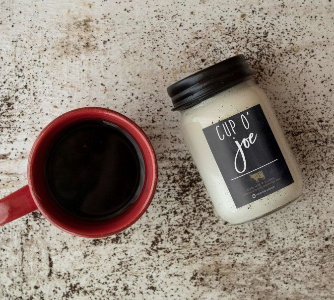 13 OZ MASON JAR CUP O' JOE MILKHOUSE CANDLE CO