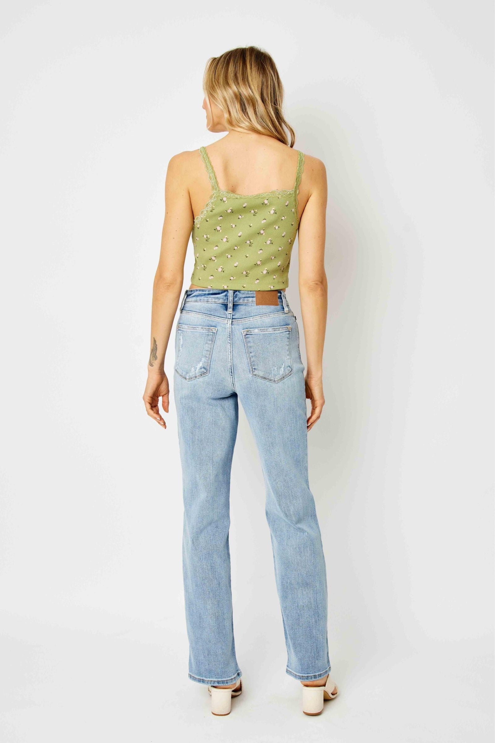 LIGHT WASH HIGH WAIST STRAIGHT LEG JUDY BLUE DENIM