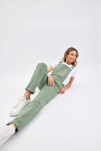 JUDY BLUE SAGE HIGH WAIST GARMENT DYED OVERALLS BOYFRIEND FIT DENIM