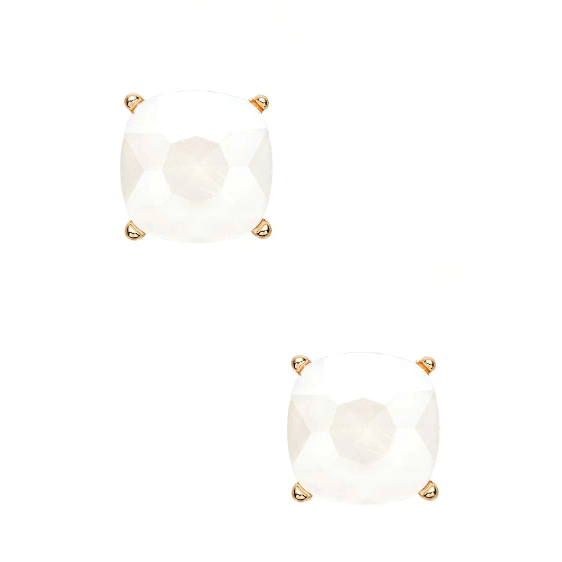 GEMSTONE FROSTED PASTEL COLORED STUD EARRINGS