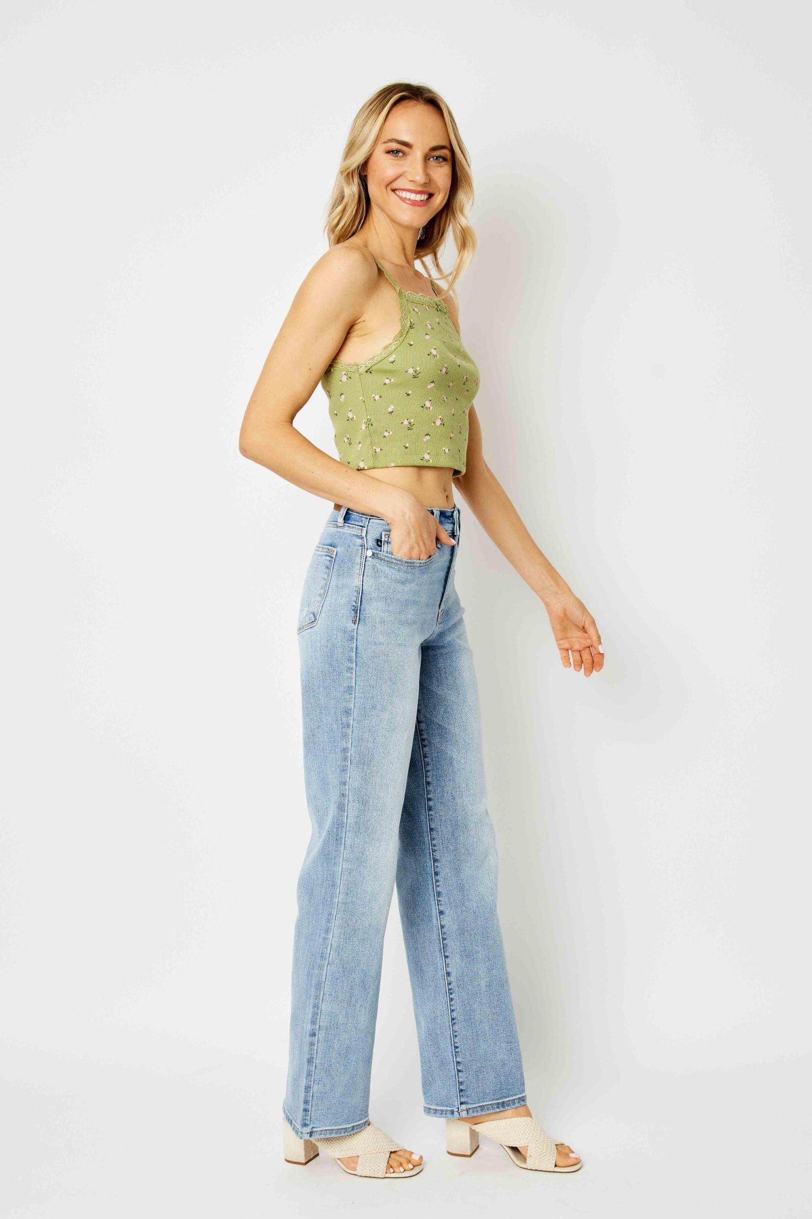 LIGHT WASH HIGH WAIST STRAIGHT LEG JUDY BLUE DENIM