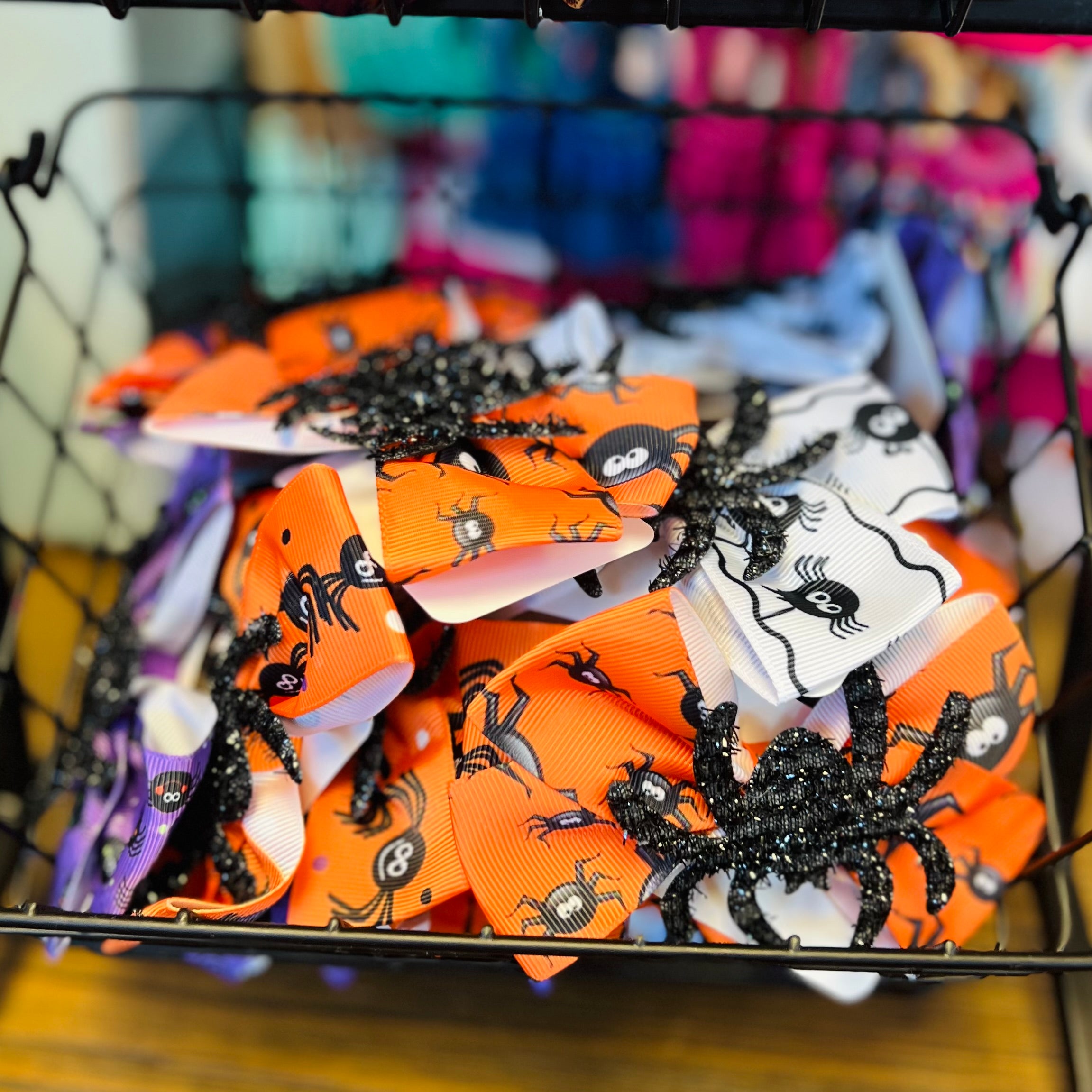 SPARKLY SPIDER HAIR BOW CLIP FOR HALLOWEEN- SALE